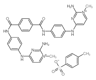 N,N-bis[4-[(2-amino-1-methyl-pyrimidin-4-yl)amino]phenyl]benzene-1,4-dicarboxamide; 4-methylbenzenesulfonic acid structure