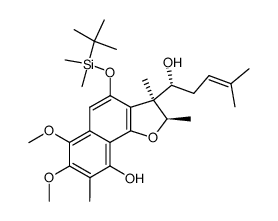 (2R,3S)-4-((tert-butyldimethylsilyl)oxy)-3-((R)-1-hydroxy-4-methylpent-3-en-1-yl)-6,7-dimethoxy-2,3,8-trimethyl-2,3-dihydronaphtho[1,2-b]furan-9-ol Structure