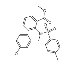 N-[3-Methoxy-benzyl]-N-p-toluolsulfonyl-anthranilsaeuremethylester结构式