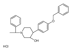 (3R,4R)-4-(4-(benzyloxy)phenyl)-1-((R)-1-phenylethyl)piperidin-3-ol hydrochloride Structure