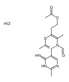 S-[3-acetoxy-1-[1-[[(4-amino-2-methyl-5-pyrimidyl)methyl]formamido]ethylidene]propyl] thioacetate monohydrochloride结构式