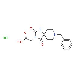 2-(8-苄基-2,4-二氧代-1,3,8-三氮杂螺[4.5]癸烷-3-基)乙酸盐酸盐结构式