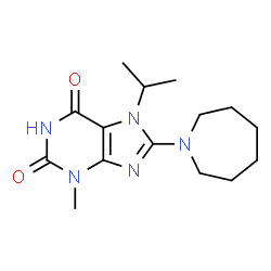 8-(azepan-1-yl)-7-isopropyl-3-methyl-3,7-dihydro-1H-purine-2,6-dione结构式