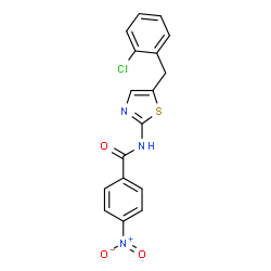 N-(5-(2-chlorobenzyl)thiazol-2-yl)-4-nitrobenzamide结构式