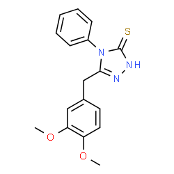 3-((3,4-DIMETHOXYPHENYL)METHYL)-4-PHENYL-1,2,4-TRIAZOLINE-5-THIONE结构式