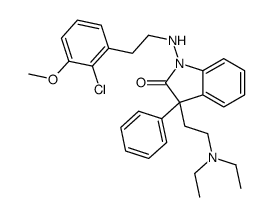1-[2-(2-chloro-3-methoxyphenyl)ethylamino]-3-[2-(diethylamino)ethyl]-3-phenylindol-2-one结构式