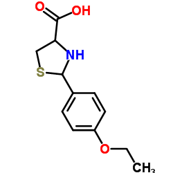 2-(4-ETHOXY-PHENYL)-THIAZOLIDINE-4-CARBOXYLIC ACID结构式
