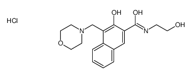 3-hydroxy-N-(2-hydroxyethyl)-4-(morpholinomethyl)naphthalene-2-carboxamide hydrochloride structure