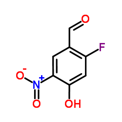 2-氟-4-羟基-5-硝基苯甲醛结构式