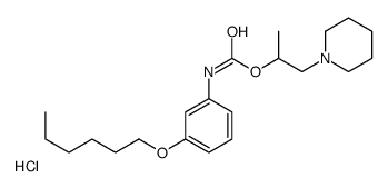 1-piperidin-1-ium-1-ylpropan-2-yl N-(3-hexoxyphenyl)carbamate,chloride Structure