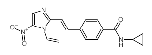 N-cyclopropyl-4-[2-(1-ethenyl-5-nitro-imidazol-2-yl)ethenyl]benzamide结构式