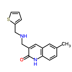 6-Methyl-3-{[(2-thienylmethyl)amino]methyl}-2(1H)-quinolinone Structure