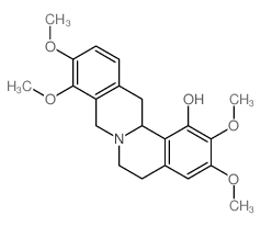 6H-Dibenzo[a,g]quinolizin-1-ol,5,8,13,13a-tetrahydro-2,3,9,10-tetramethoxy-, (13aS)- Structure