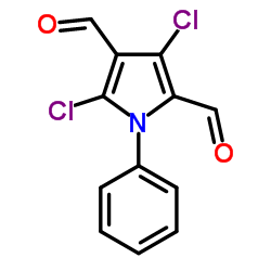 3,5-Dichloro-1-phenyl-1H-pyrrole-2,4-dicarbaldehyde结构式