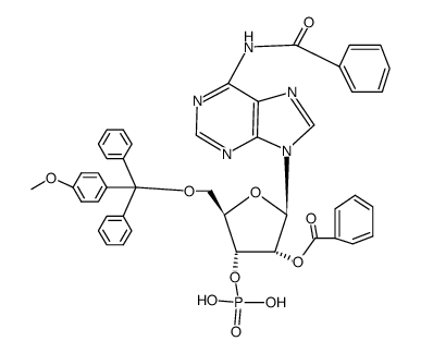 N6,O2'-dibenzoyl-O5'-(4-methoxy-trityl)-[3']adenylic acid结构式