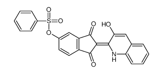 3-hydroxy-2-(3-hydroxy-2-quinolyl)-5-[(phenylsulphonyl)oxy]-1H-inden-1-one结构式