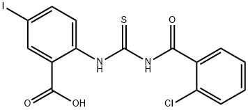 2-[[[(2-chlorobenzoyl)amino]thioxomethyl]amino]-5-iodo-benzoic acid picture