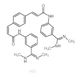 p-Benzenediacrylanilide, 3,3-bis(N,N-dimethylamidino)-, dihydrochloride,hydrate structure