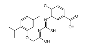 4-CHLORO-3-[[[[[5-METHYL-2-(1-METHYLETHYL)PHENOXY]ACETYL]AMINO]THIOXOMETHYL]AMINO]-BENZOIC ACID Structure