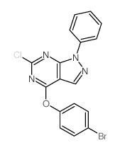 5-(4-bromophenoxy)-3-chloro-9-phenyl-2,4,8,9-tetrazabicyclo[4.3.0]nona-2,4,7,10-tetraene结构式