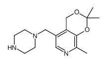 2,2,8-trimethyl-5-(piperazin-1-ylmethyl)-4H-[1,3]dioxino[4,5-c]pyridine结构式
