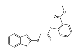 2-(2-benzothiazol-2-ylsulfanyl-acetylamino)-benzoic acid methyl ester结构式