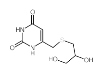2,4(1H,3H)-Pyrimidinedione,6-[[(2,3-dihydroxypropyl)thio]methyl]- Structure