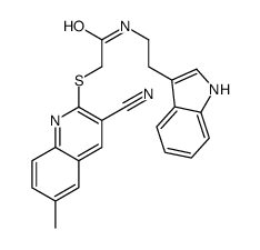 Acetamide, 2-[(3-cyano-6-methyl-2-quinolinyl)thio]-N-[2-(1H-indol-3-yl)ethyl]- (9CI) Structure