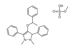 1,2-dimethyl-3,5-diphenyl-4-(1-phenylethoxy)-1,3-dihydropyrazol-1-ium,methyl sulfate结构式