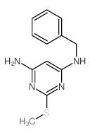 N-benzyl-2-methylsulfanyl-pyrimidine-4,6-diamine结构式