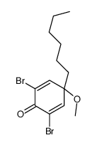 2,6-dibromo-4-hexyl-4-methoxycyclohexa-2,5-dien-1-one结构式