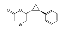 Acetic acid 2-bromo-1-((1R,2R)-2-phenyl-cyclopropyl)-ethyl ester Structure
