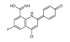 4-chloro-6-fluoro-2-(4-oxocyclohexa-2,5-dien-1-ylidene)-1H-quinoline-8-carboxamide结构式