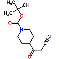 4-(2-氰基乙酰基)哌啶-1-甲酸叔丁酯结构式