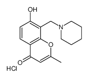 7-hydroxy-2-methyl-8-(piperidin-1-ium-1-ylmethyl)chromen-4-one,chloride Structure