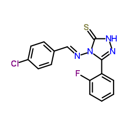 4-[(E)-(4-Chlorobenzylidene)amino]-5-(2-fluorophenyl)-2,4-dihydro-3H-1,2,4-triazole-3-thione结构式