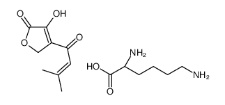 (2S)-2,6-diaminohexanoic acid,4-hydroxy-3-(3-methylbut-2-enoyl)-2H-furan-5-one Structure