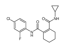 Cyclohex-1-ene-1,2-dicarboxylic acid 1-[(4-chloro-2-fluoro-phenyl)-amide] 2-cyclopropylamide Structure