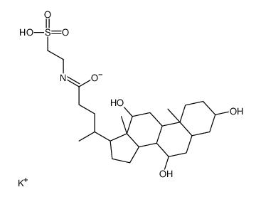 potassium,2-[4-(3,7,12-trihydroxy-10,13-dimethyl-2,3,4,5,6,7,8,9,11,12,14,15,16,17-tetradecahydro-1H-cyclopenta[a]phenanthren-17-yl)pentanoylamino]ethanesulfonate结构式
