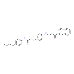 N-(4-BUTYLPHENYL)-2-[(4-([3-(2-NAPHTHYL)-3-OXOPROPYL]AMINO)PHENYL)SULFANYL]ACETAMIDE结构式