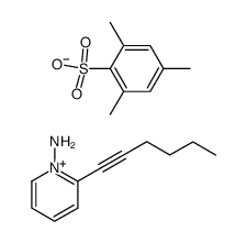 1-amino-2-(hex-1-yn-1-yl)pyridin-1-ium 2,4,6-trimethylbenzenesulfonate Structure