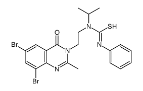 1-[2-(6,8-dibromo-2-methyl-4-oxoquinazolin-3-yl)ethyl]-3-phenyl-1-propan-2-ylthiourea Structure