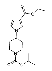 tert-butyl 4-(4-(ethoxycarbonyl)-1H-pyrazol-1-yl)piperidine-1-carboxylate结构式