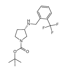 1,1-dimethylethyl (3S)-3-({[2-(trifluoromethyl)-phenyl]methyl}amino)pyrrolidine-1-carboxylate Structure