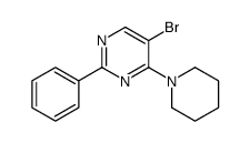 5-bromo-2-phenyl-4-piperidin-1-ylpyrimidine结构式