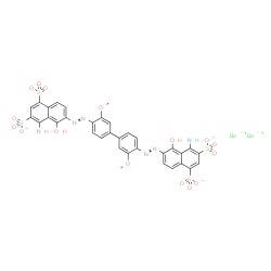 dibarium 6,6'-[(3,3'-dimethoxy[1,1'-biphenyl]-4,4'-diyl)bis(azo)]bis[4-amino-5-hydroxynaphthalene-1,3-disulphonate]结构式