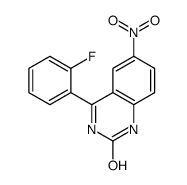 4-(2-fluorophenyl)-6-nitro-1H-quinazolin-2-one结构式