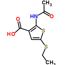 2-Acetamido-5-(ethylsulfanyl)-3-thiophenecarboxylic acid Structure