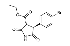 (3R,4S)-4-(4-Bromo-phenyl)-2,5-dioxo-pyrrolidine-3-carboxylic acid ethyl ester结构式