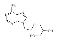 3-[2-(6-aminopurin-9-yl)ethoxy]propane-1,2-diol structure